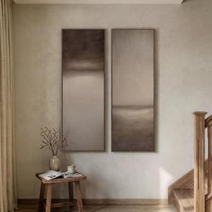 Long Narrow Framed Brown and Beige Neutral Abstract Vertical Wall Art, Set of 2 Modern Canvas Prints Paintings Artwork for Walls, Minimalist Pictures for Living Room Bedroom Hallway Entryway Wall Decor, 20"W x 60"H x 2Pcs