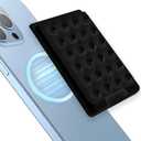 Magnetic Suction Phone Card Holder Mount for MagSafe Wallet, Compatible with iPhone MagSafe Phone Case, Hands-Free Mirror Shower Phone Holder Accessory for TikTok Videos and Selfies, Black