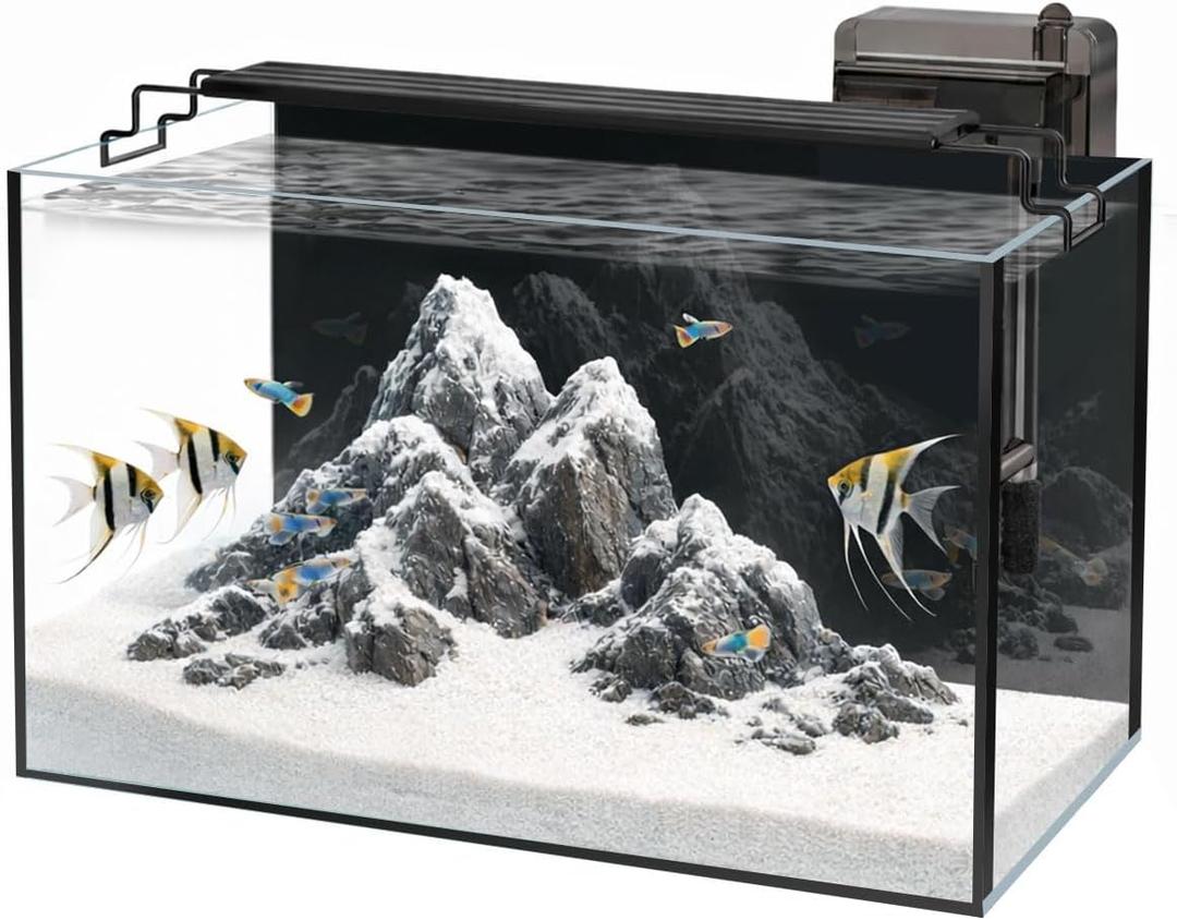 Glass Fish Tank Kit, 10 Gallon Betta Fish Tank Aquarium Starter Kit
CompleteAquarium Kit with Adjustable LED Light, Filter, Heater and Lid for Betta, Goldfish or Shrimp, Black