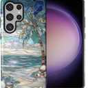 Case for Samsung Galaxy S25 Ultra,Anti-Scratch Full-Body Cover Shockproof Slim Design Case,PC Hard Shell & Silicone Inner Bumper -Beach Palm Tree