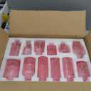 RUCKAE 12 Pack Glass Bud Vases Mini Flower Vase Small Vintage Vases for Centerpiece Table Wedding Decorations Home Decor Party (Pink)