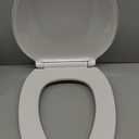 Centoco Elongated Toilet Seat, Open Front with Cover, Heavy Duty Commercial, Stainless Steel Self Sustaining Hinge, Plastic, Made in the USA, 820STSS-001, White