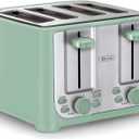 BELLA 4 Slice Toaster with Auto Shut Off - Extra Wide Slots & Removable Crumb Tray and Cancel, Defrost & Reheat Function - Toast Bread & Bagel, Sage