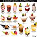 DLux 50 x 5 oz Mini Dessert Cups with Spoons, Large Swirl - Clear Parfait Appetizer Cup - Small Reusable Serving Bowl for Tasting Party Desserts Appetizers - With Recipe Ebook