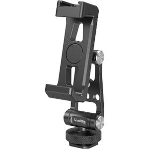 SMALLRIG Universal Metal Phone Support with Cold Shoe Mount, Smartphone Holder Adapter Support Free Adjustment Joints, Phone Tripod Mount for iPhone 17 16 15 14, for Samsung Galaxy etc. - 4382