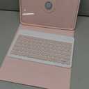 YBING Keyboard Case for iPad 11th Generation 2025 & 10th Generation 2022, 360 Rotating Magnetic Cover with 7-Color Backlit Wireless Detachable Keyboard with Pencil Holder for iPad A16 11" (Pink)