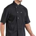 Nanxson Unisex Chef Coat Kitchen Short/Short Sleeve Chef Jacket for Men and Women CFM0001 Black Small