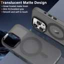 JKSML for iPhone 16 Pro Case with MagSafe Compatibility, Supports Magnetic Charging, Military Grade Drop Protection, Not Yellowing, Slim Translucent Matte Anti-Fingerprint Shockproof Cover, Black