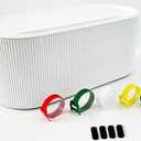 Cable Management Box with 5 Multicolored Cable Ties and 4 Antislip Pads | Cord Management Box 12.4" (L) x 5.1" (W) x 4.8" (H) Cord Organizer Box, Cable Organizer with Easy Access Holes
