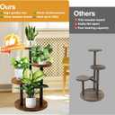 GEEBOBO 3 Tier Plant Stand Indoor, Metal Wood Plant Stands For Indoor Plants Multiple, Corner Tiered Flower Plants Shelf Stand for Living Room Bedroom, Brown