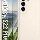 for Samsung Galaxy S22+ 5G Case,Liquid Silicone Upgrade [Soft Anti-Scratch Microfiber Lining][2 HD Screen Protector][Full Camera Protection] Shockproof Phone Case for Samsung S22 Plus 6.6 inch -White