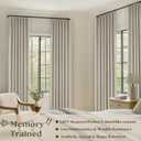 Oatmeal Beige Pleated Linen Blackout Curtains 90 Inches Long for Bedroom Living Room Pinch Pleat Black Out Thermal Insulated Neutral Ring Hooks Back Tab Room Darkening Drapes Curtains with Liner