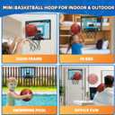 Folimix Mini Basketball Hoop Indoor for Kids, Basketball Hoop Over The Door with LED Lighting, Electronic Scoreboard & 3 Balls, Basketball Toys Gifts for 6 7 8 9 10 11 12 Year Old Teen Boys Christmas