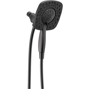 Delta 4-Setting In2ition 2-in-1 Dual Shower Head with HandHeld Spray, Matte Black Detachable Shower Head with Hose, Showerhead, 1.75 GPM Flow Rate, Matte Black 58498-BL