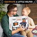 Kids Tool Bench with Electric Drill and Chair, Christmas Birthday Gift for Boys Girls Age 3,4,5+ Fun Play Kids Workbench, Transformable Toddler Tool Box Set, Construction Tool Toys for Toddler 3-5