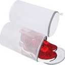 Vivifying Shoe Washing Machine Bag, 2 Pack Honeycomb Mesh Laundry Bag with Zipper for Sneakers, Running Shoes, Sock, Bras, Delicates and Toys (2 Shoe Bags (7.8" x 14"))