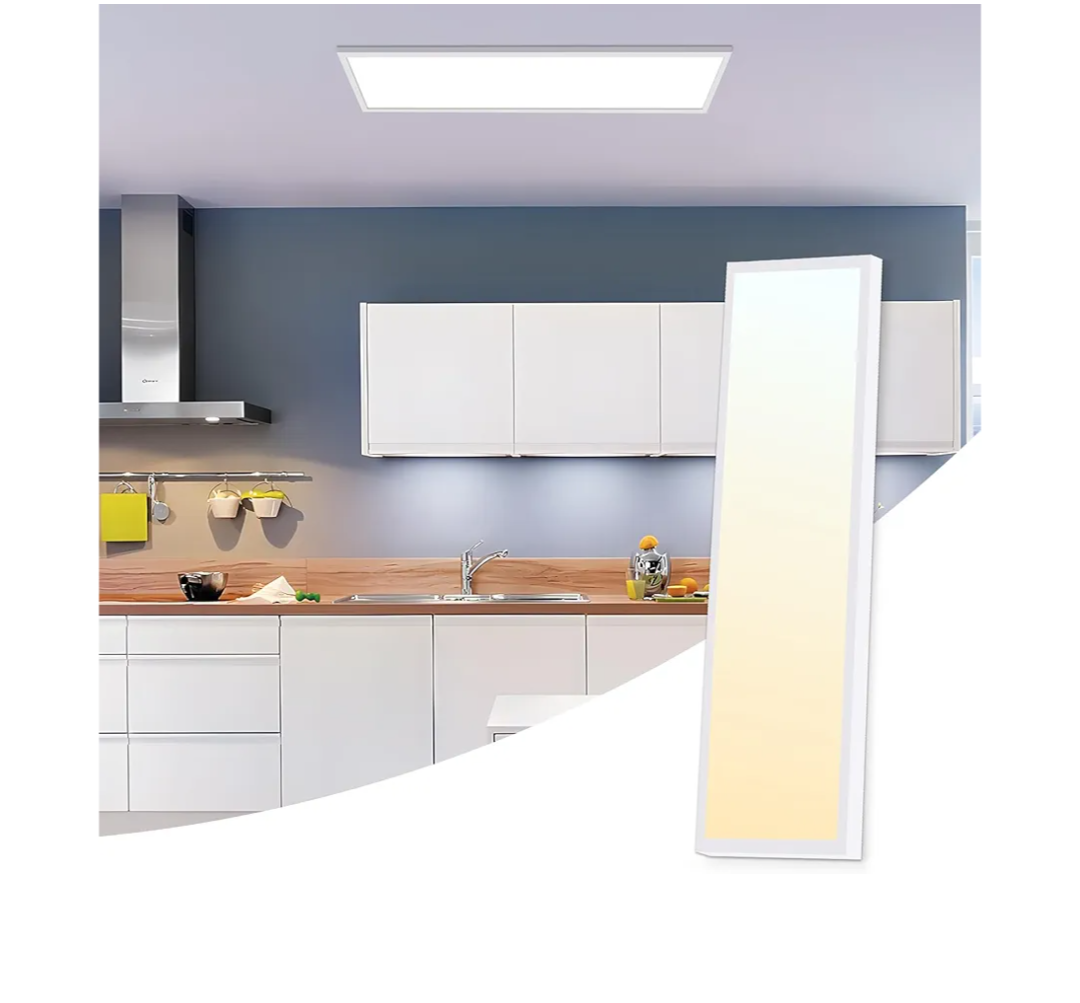 LEONLITE 120-277V 1x4 LED Flat Panel Light Surface Mount, 40W/30W/20W, 4400 LM, 4 Ft. Ceiling Lighting, 0-10V Dimmable, Flush Mount Panel Ceiling Light, 3500K/4000K/5000K, Built-in Driver, UL, White