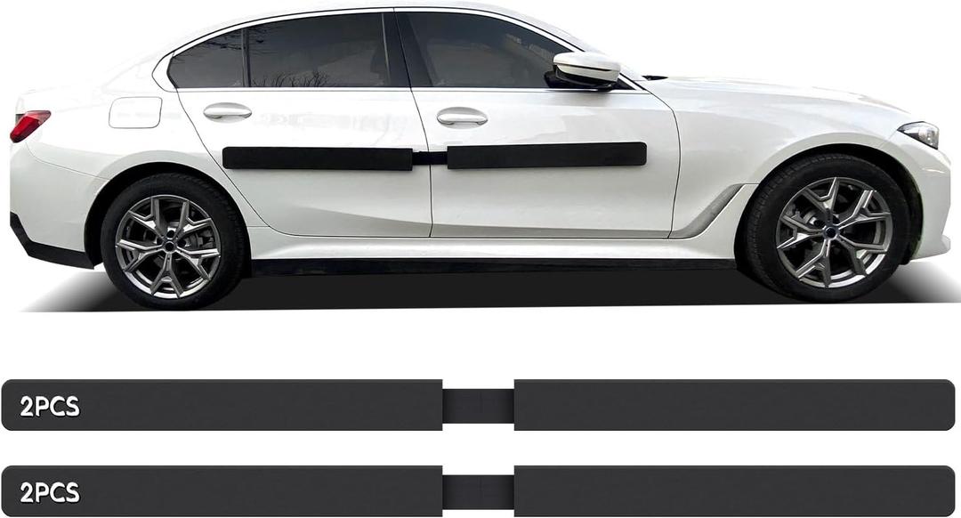 2 Pack Dent Prevent Car Door Protector 33.46 Inch Magnetic Removable Car Door Dent Protector Lengthen and Widen Prevents Scratches Dings, Black