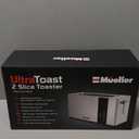 Mueller UltraToast Full Stainless Steel Toaster 2 Slice, Long Extra-Wide Slots with Removable Tray, Cancel/Defrost/Reheat Functions, 6 Browning Levels with LED Display, Housewarming Gifts New Home