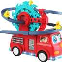 NEXTAKE 2-in-1 Fire Engine Slide Toy for Kids  Interactive Toddler Playset with Music, Lights, Racing Track & Ferris Wheel  Fun Birthday Gift Idea for Boys Girls Ages 3 4 5