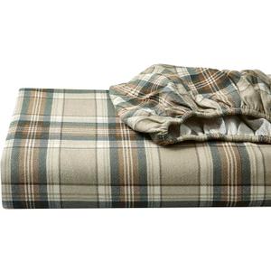 Eddie Bauer - Flannel Sheets Queen Size, Anti-Pilling & Wrinkle Resistant Cotton, Touchably Soft for All-Season Comfort - Bed Sheets with Matching Pillowcases & Fitted Sheet (Edgewood Plaid Green)