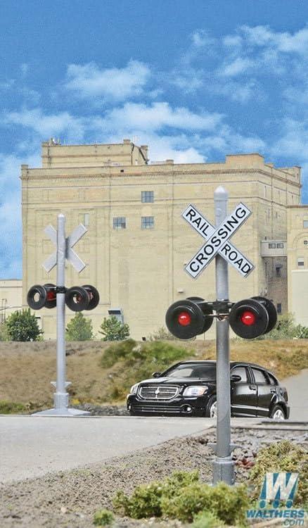 Walthers SceneMaster Crossing Flashers-Set of 2 Working Signals (Use with Crossing Signal Controller) 949-4333 HO Scale Model Railroad - Signals Kit