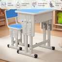 Cantonape Kids Desk and Chair Set for Boys Girl Study Home School, Blue