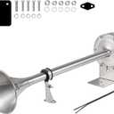 Marine Boat Horns 12V 150dB Single Trumpet Truck Horn Stainless Steel Horn for Ship Truck RV Trailer Pickup Van Bus and other Vehicle