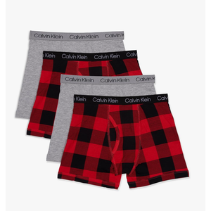 Calvin Klein Boys' Boxer Brief Four pack Cotton and Spandex S