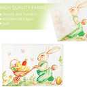 Watercolor Easter Placemat with Bunny,Placemats Set of 4,Easter Egg Dining Mat for Kitchen,Dining Room,Table Decoration,Watercolor Spring Holiday Themed Placemat 12x18 Inch