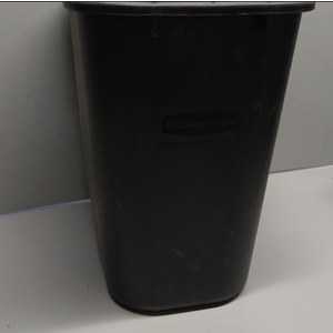 Deskside Plastic Wastebasket, Rectangular ,Black Premium, 7 Gallon