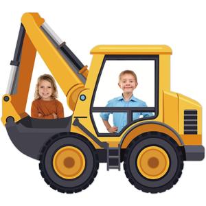 Construction Party Backdrop Cloth Excavator Truck Birthday Hanging Banner Background Construction Party Decorations Tractor Fabric Photo Booth Props for Boys Birthday Supplies 6x5ft Indoor Outdoor