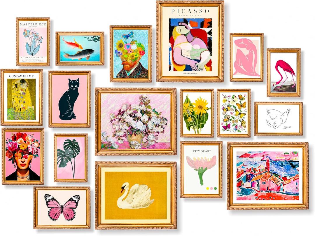 dazongweihan 18 PCS Colorful Eclectic Wall Art Decor, Maximalist Wall Prints for Bedroom, Funky Posters for Room Aesthetic, Colorful Boho Gallery Wall Prints for Bedroom Dorm