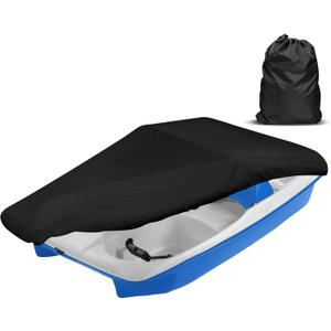 iCOVER Pedal Boat Cover, Fits 3 or 5 Person Paddle Boats Water Proof Heavy Duty Paddles Cover, Black