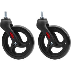 Wealrti 2 Pcs 6 Inch Black Front Wheels Replacement with Front Fork Drive Solid Wheelchair Front Castor Wheelchair Rollers(6 Inch)