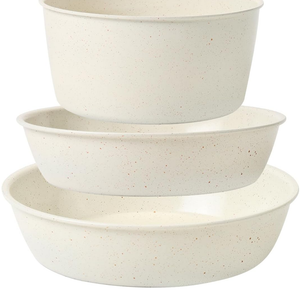 CAROTE 4pcs Pots and Pans Set, Nonstick Cookware Detachable,Induction RV Kitchen Set, Oven Safe, Cream White