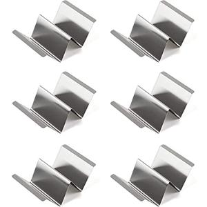 zeeooil Taco Holder Set of 6 Stainless Steel Taco Stand Baked Taco Rack with Handle, Each Rack Holds Up to 2 Tacos, Oven, Grill & Dishwasher Safe Taco Holders (Set of 6)