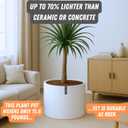 Fox & Fern Plant Pot, Large Plant Pots for Indoor & Outdoor, UV & Frost Resistant Plant Vase with Drainage Plug, Fiberstone, Large Indoor Pots for Plants & Flowers, House Indoor Plant Pot, Single Pot, 18.7 Inch