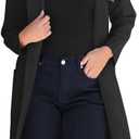 ANRABESS Womens Cardigan Sweater 2025 Fall Outfits Knitted Lapel Long Coats Coatigans (Small, Black)