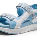 DREAM PAIRS Women's Walking Sandals Arch Support Orthopedic Recovery Hiking Sandals Thick Athletic Cushion Adjustable Strap for Plantar Fasciitis (9, White/Blue)