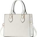 CHICAROUSAL Crossbody Purses and Handbags for Women PU Leather Tote Top Handle Satchel Shoulder Bags (CB White)