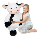 32" Large Cow Stuffed Animal, Giant Soft Plush Fluffy Cow Toy Birthday Holiday Party Gifts for Kids Girls Boys