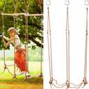 Simgoing Climbing Rope Ninja Ladder for Kids, Playset Ladder for Ninja Warrior Obstacle Course Accessories, Rickety Bridge, Playground Treehouse Swing Indoor Outdoor