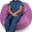 Big Joe Classic Bean Bag Chair for Kids Bedroom and Reading Nook, Easy-Clean Radiant Orchid, Durable Nylon Polyester Blend, 2 feet Refillable, Single