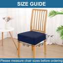 Smiry Waterproof Seat Covers for Dining Room Chairs Set of 6, Stretch Jacquard Removable Washable Chair Seat Slipcovers Protector, No Rear Covers, Federal Blue