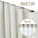 LAMIT 100% Black Out Linen Curtains, 84 Inch Linen Textured Living Room Farmhouse Curtains Room Darkening Back Tab and Rod Pocket Burlap Neutral Panels with White Liner, 2 Panels, 52 x 84 Inch, Stone
