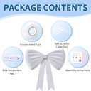 imprsv Bow Party Decorations 40x50in White Bow Decor, White Big Bows for Wedding Engagement Christmas Tree Giant Velvet Bow for Room Decor Party Decor