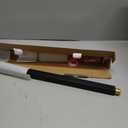 BESy 20 Inches Straight Extended Shower Arm With Flange, Rain Shower Head Extension Arms, Square Rod Head Extender Shower Pipe Extension, Wall-Mounted Matte Black Stainless Steel