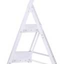 Step Ladder 2-Step White Finish Aluminum Folding Step Ladders,Anti-Slip Max 330 lbs