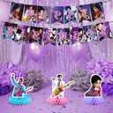 Prince Singer Party Decorations, Rock Singer Theme Birthday Banner Honeycomb Centerpieces Hanging Swirls Party Latex Balloons for Fans Birthday Baby Shower Party Supplies